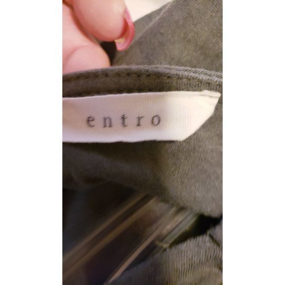 𝅺Entro Womens Size Sm‎ Criss Cross Neckline Dress Olive Green - Picture 3 of 11